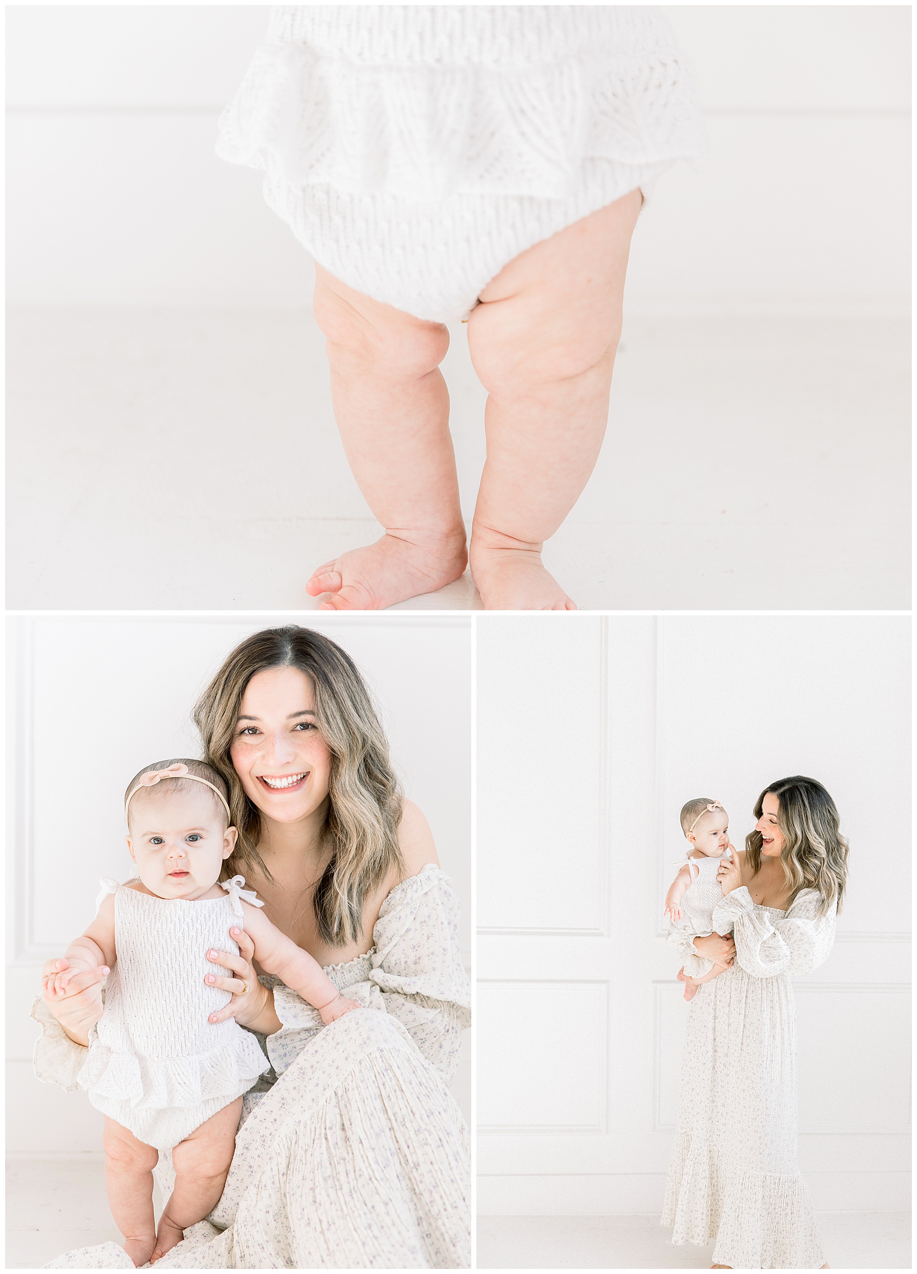 Mama and 6 month old baby girl. Images taken by Charlotte Baby Photographer Katie Petrick Photography 