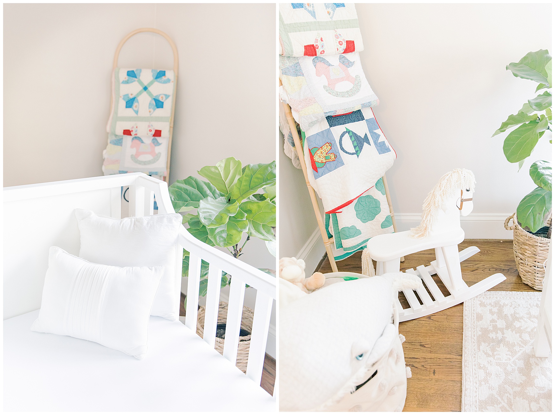Rocking horse in baby boy nursery by Katie Petrick Photography